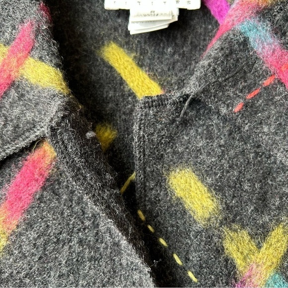 Talbots Abstract Printed Pure Wool Felted Jacket - Picture 8 of 15